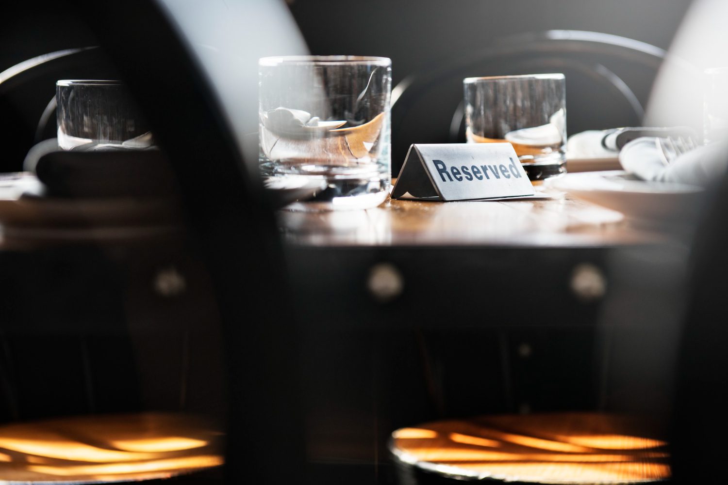 reserved table restaurant