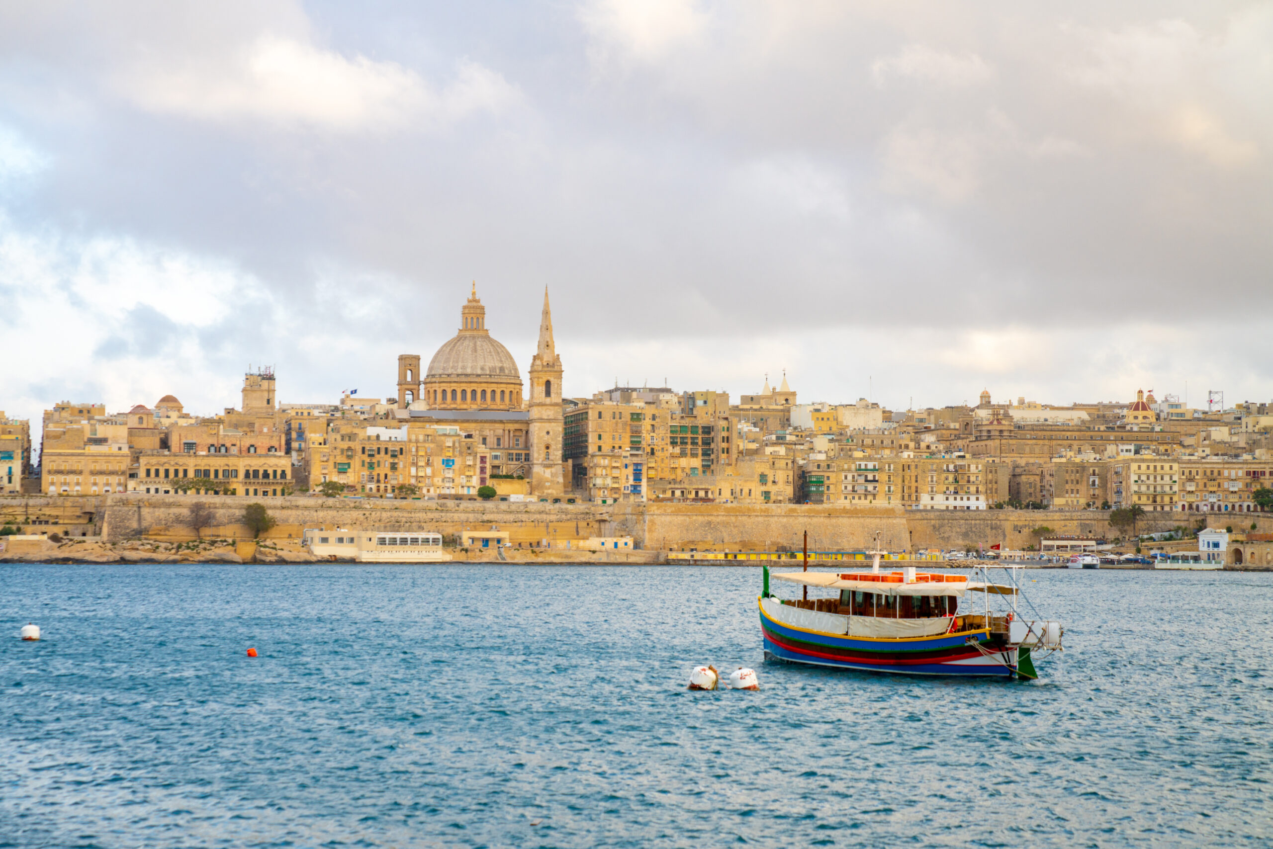 beautiful sunset view historic sites by river valletta malta scaled