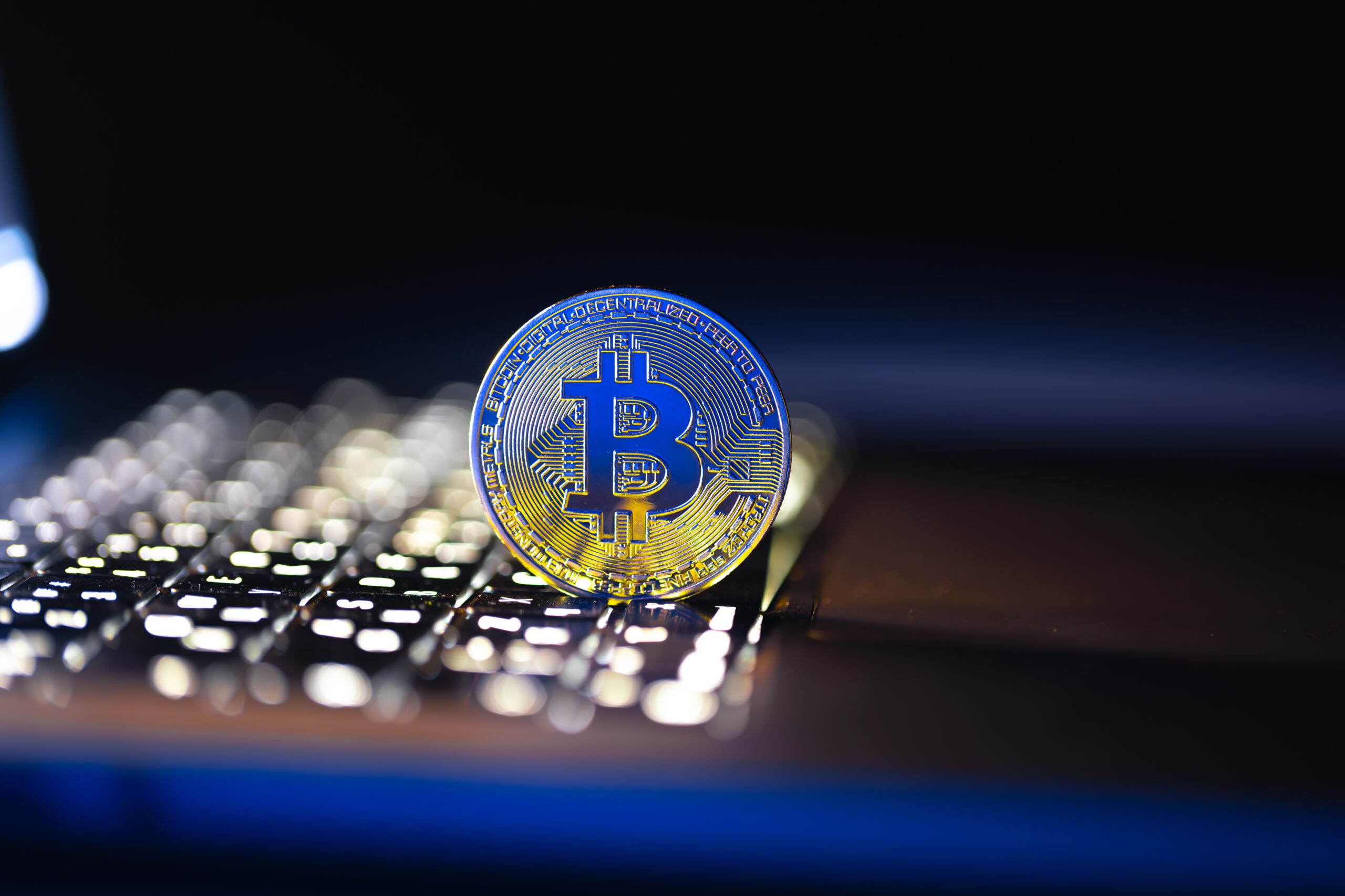 bitcoin coin keyboard with nice background crypto money concept 1 scaled